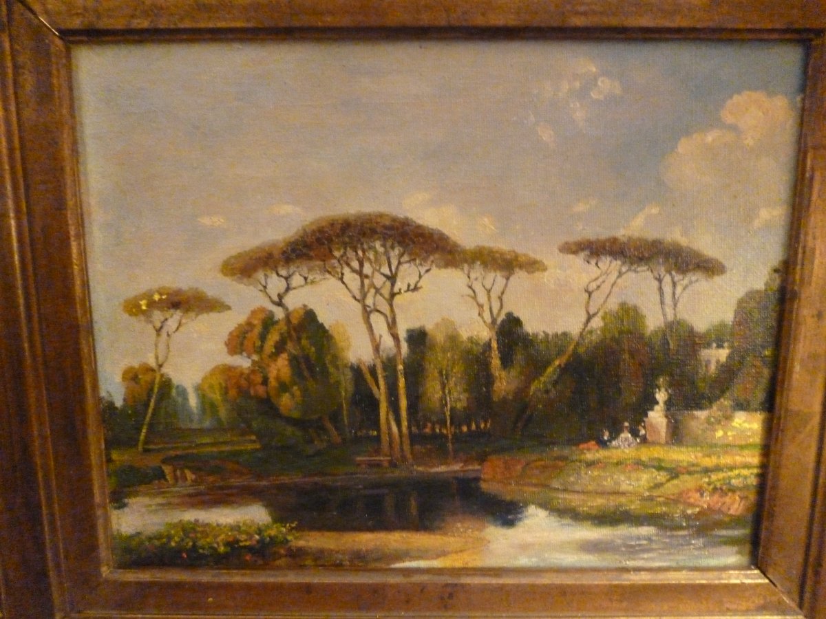Huile  Sur  Toile  Paysage  Romantique  vers  1850-photo-8