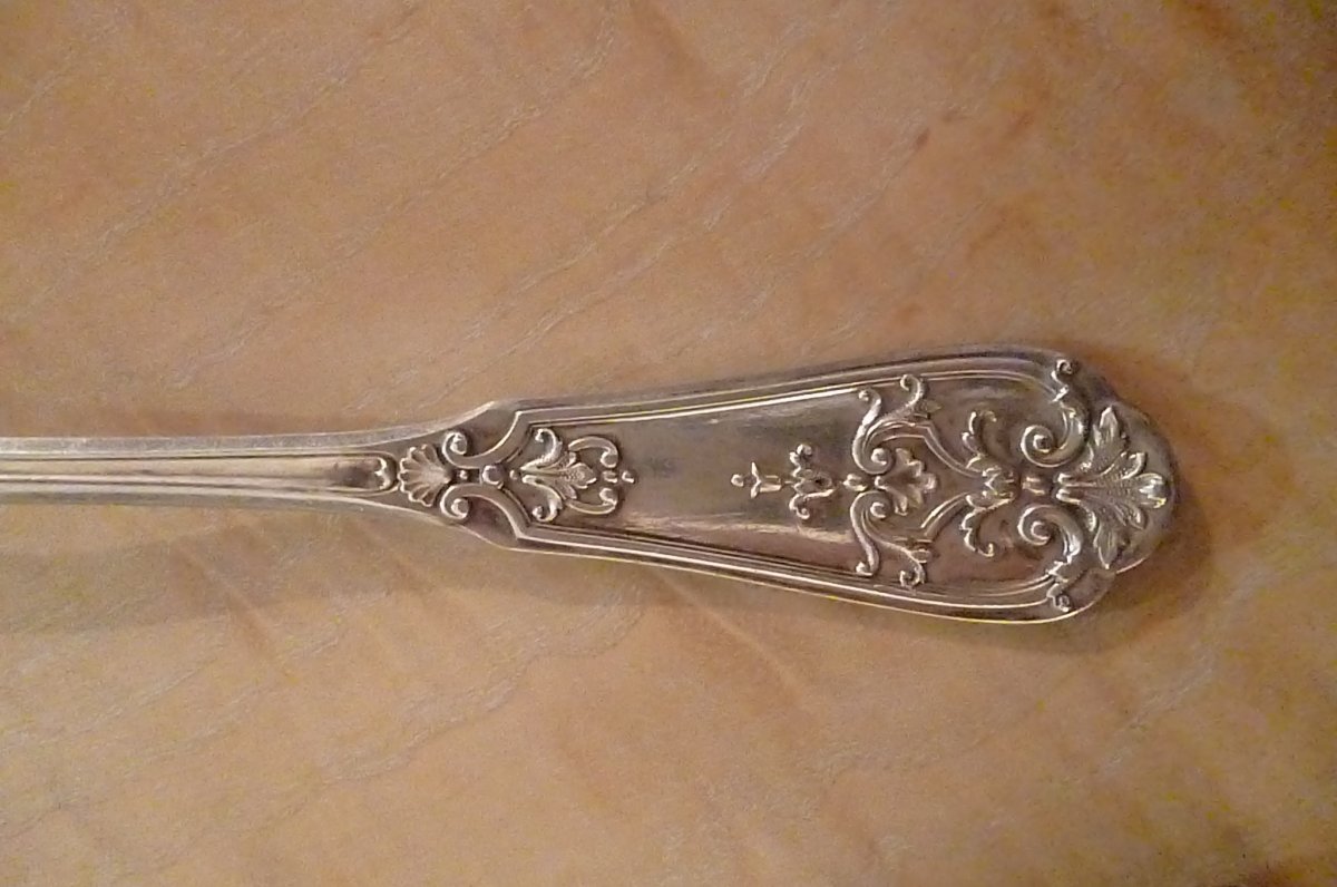 Eight Large Spoons Sterling Silver Goldsmith Henin-photo-3
