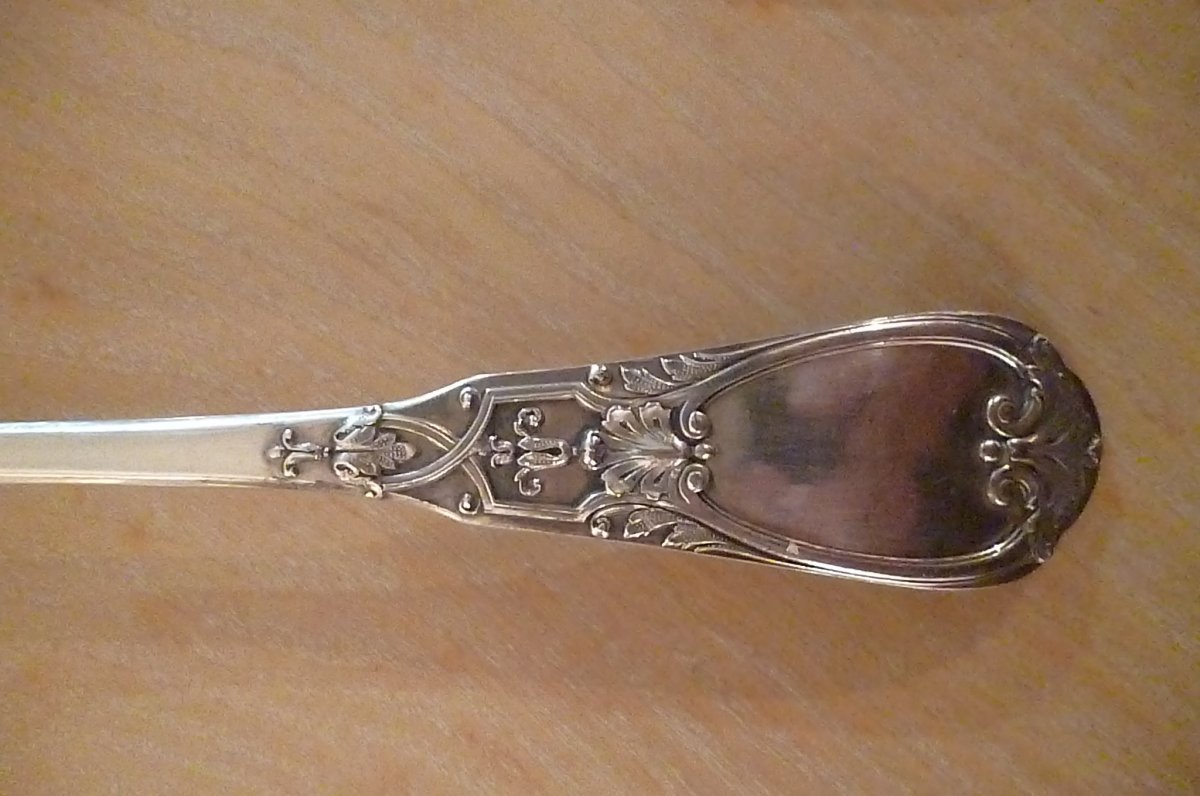 Eight Large Spoons Sterling Silver Goldsmith Henin-photo-3