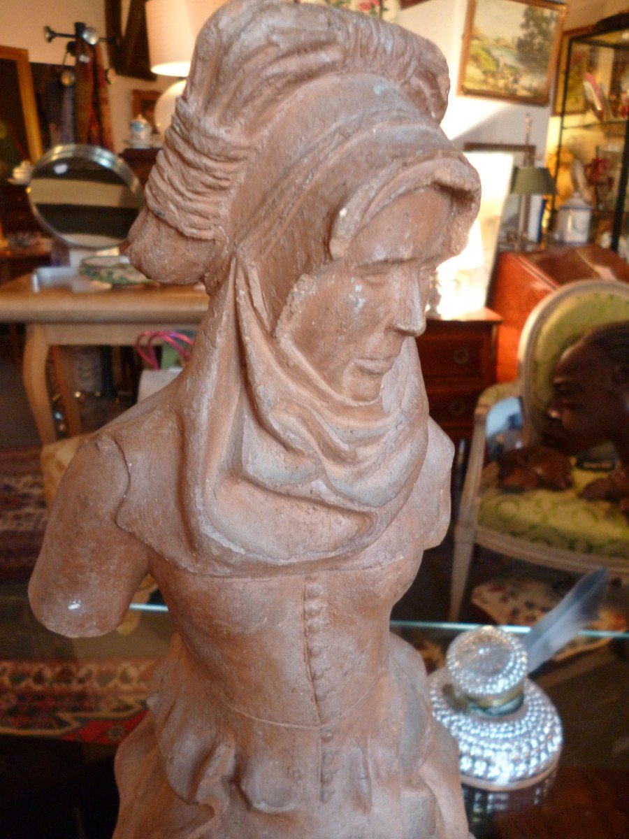 Terracotta Original Statue Mid XIX E-photo-6