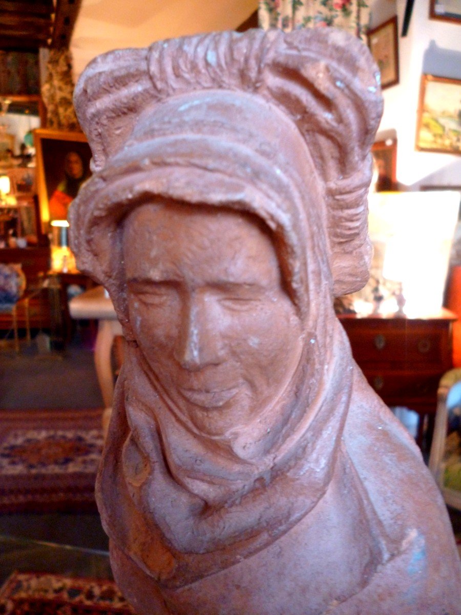 Terracotta Original Statue Mid XIX E-photo-8
