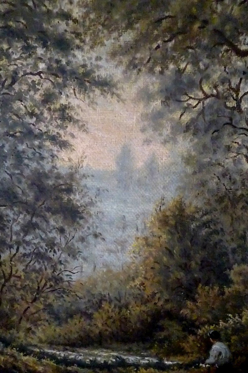  Huile Paysage Sous Bois -photo-8