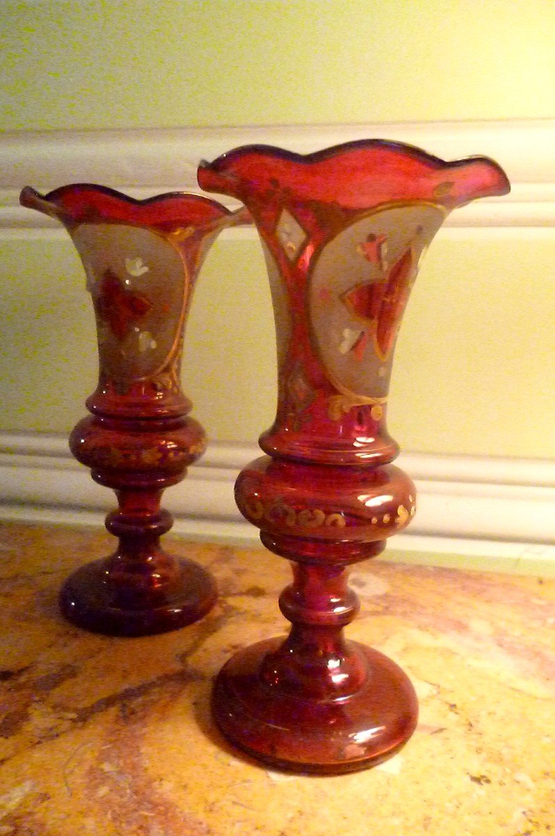  Paire Vases  Verrerie de Venise    époque XVIII e-photo-7