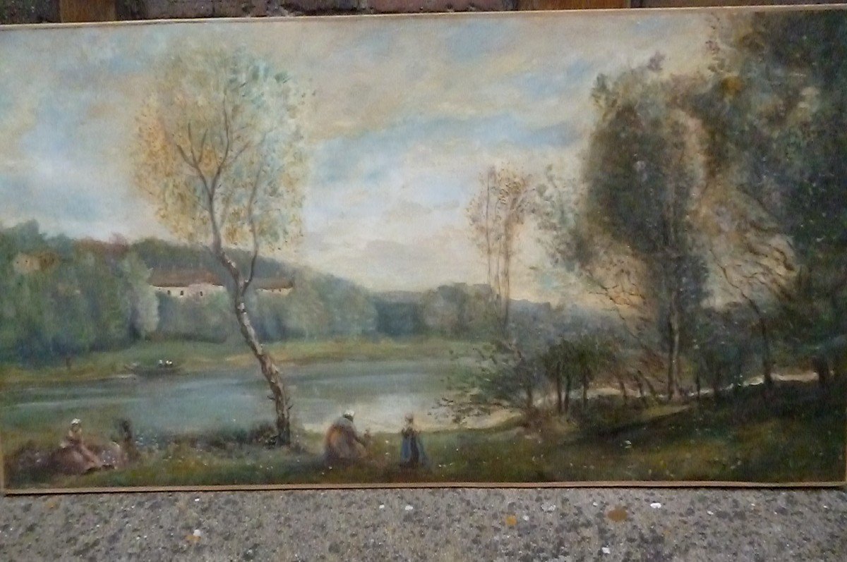 Oil End XIX E Follower Of Corot-photo-1