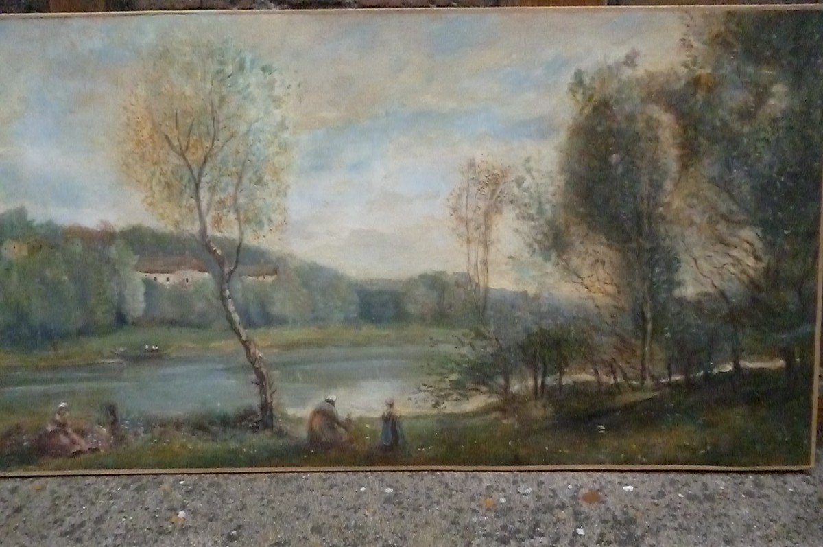 Oil End XIX E Follower Of Corot-photo-6