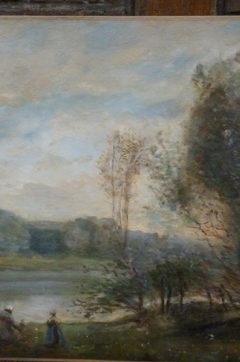 Oil End XIX E Follower Of Corot-photo-8