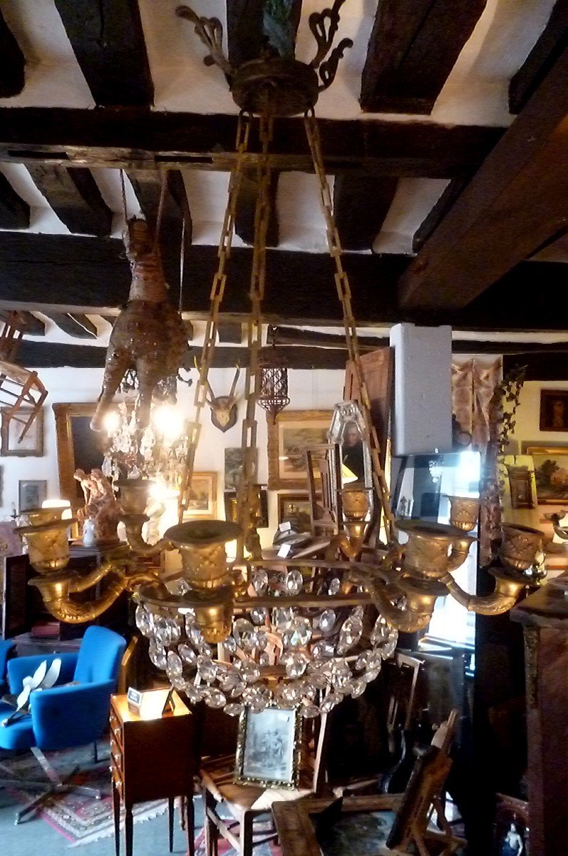 Empire Period Gilt Bronze Chandelier