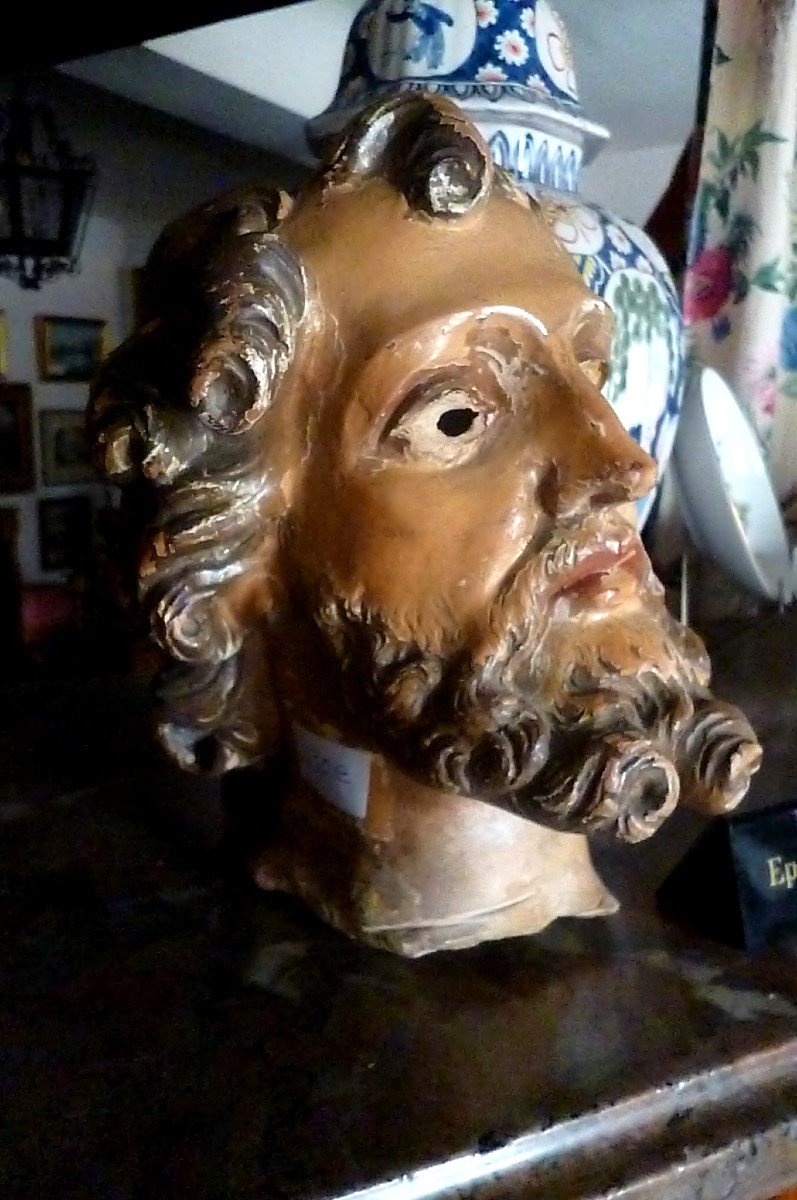 Head Of Christ Terracotta Eighteenth Century-photo-3