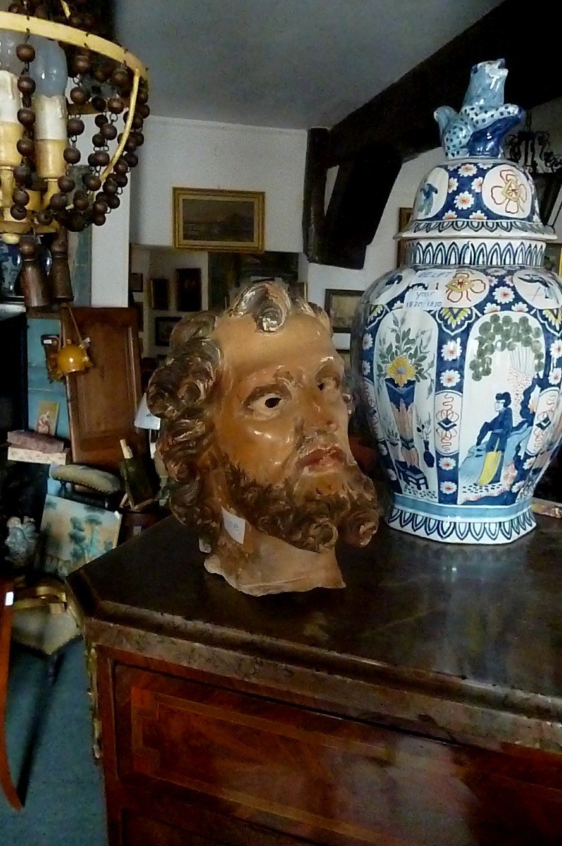 Head Of Christ Terracotta Eighteenth Century-photo-4