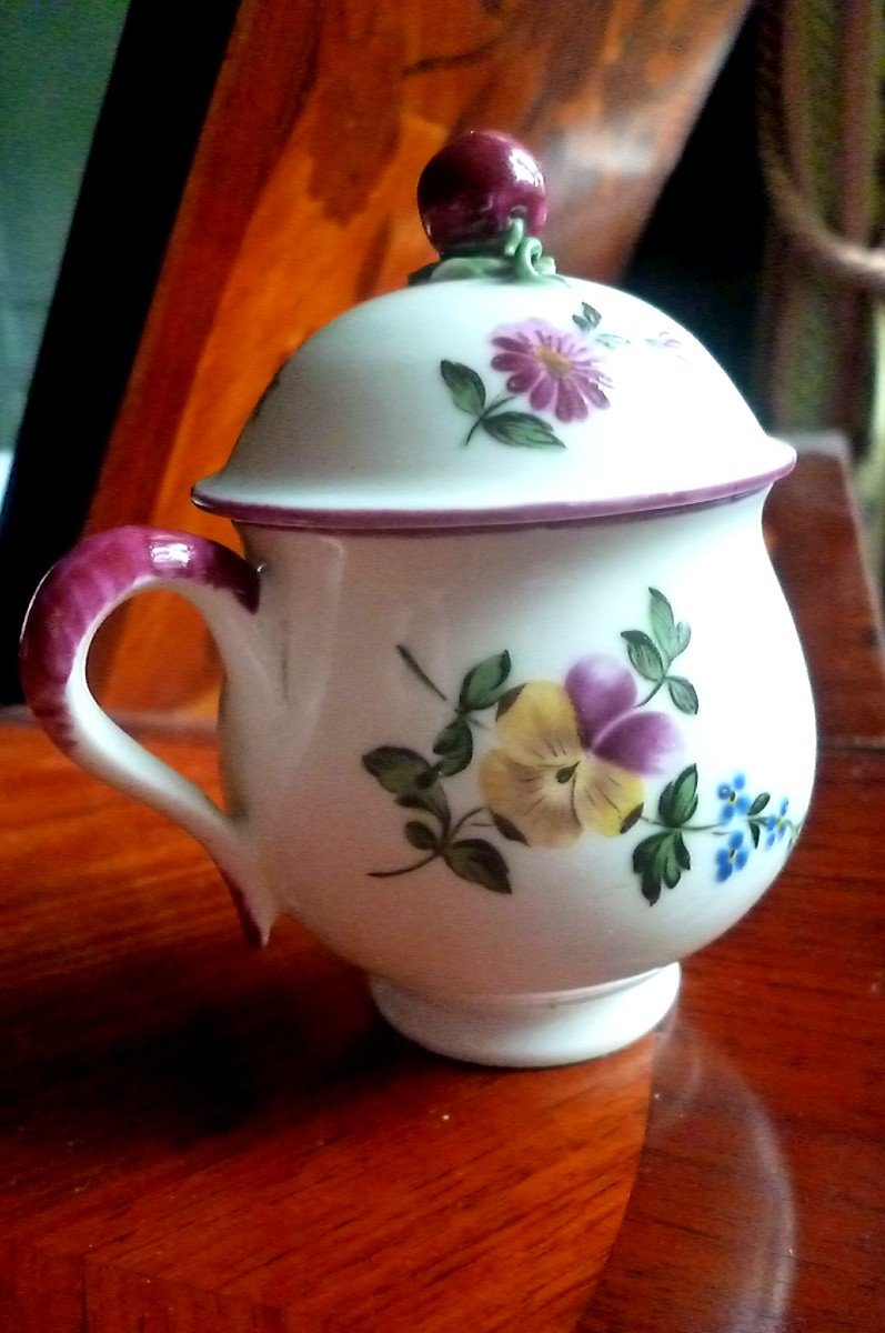 Pot à Creme , Porcelaine Tendre De Mennecy époque XVIII E -photo-4