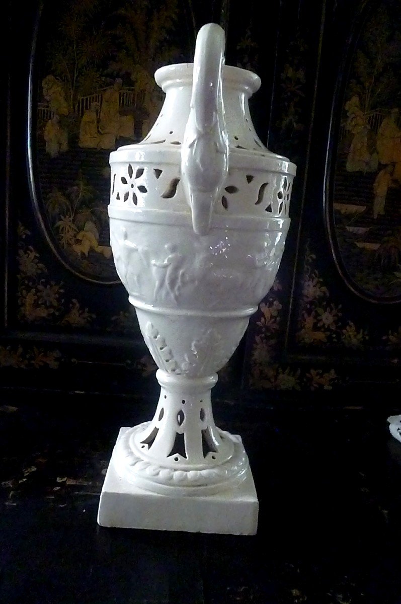 Fine Earthenware Vase Late XVIII E Beginning XIX E-photo-2