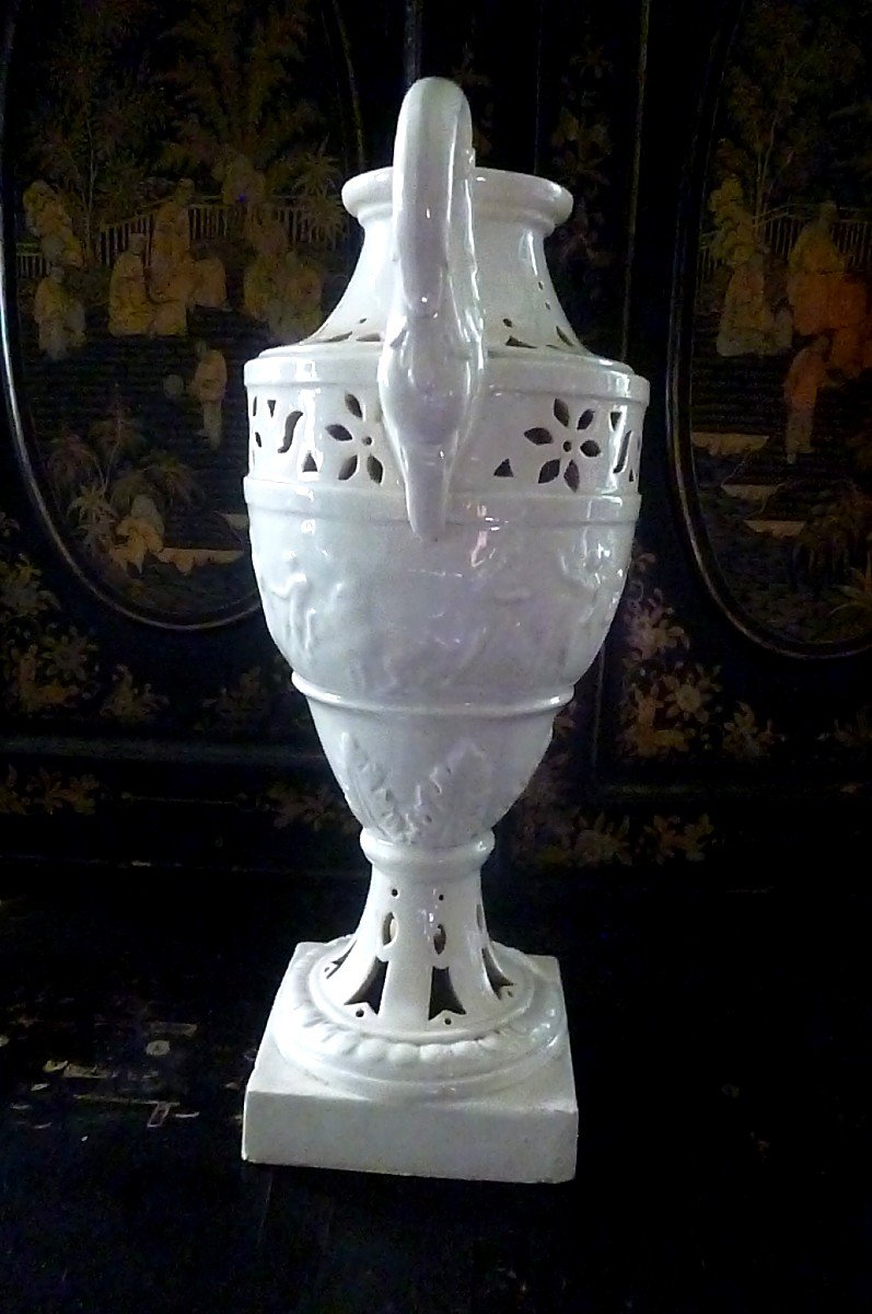 Fine Earthenware Vase Late XVIII E Beginning XIX E-photo-4