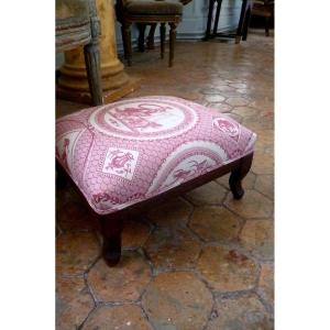 Repose Pied XIX E  Toile De Jouy