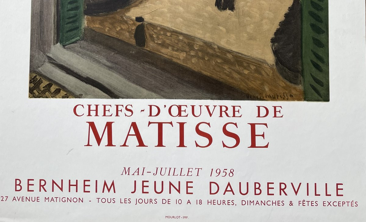 AFFICHE EXPOSITION CHEFS - D'OEUVRE DE HENRI MATISSE - 1958 -photo-4