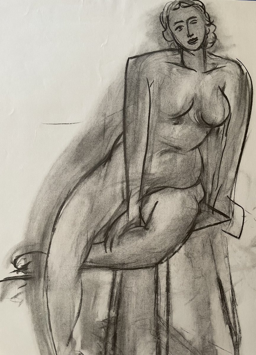 AFFICHE EXPOSITION DESSINS ET SCULPTURE DE HENRI MATISSE - 1958 -photo-3