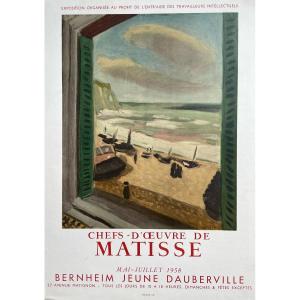 AFFICHE EXPOSITION CHEFS - D'OEUVRE DE HENRI MATISSE - 1958