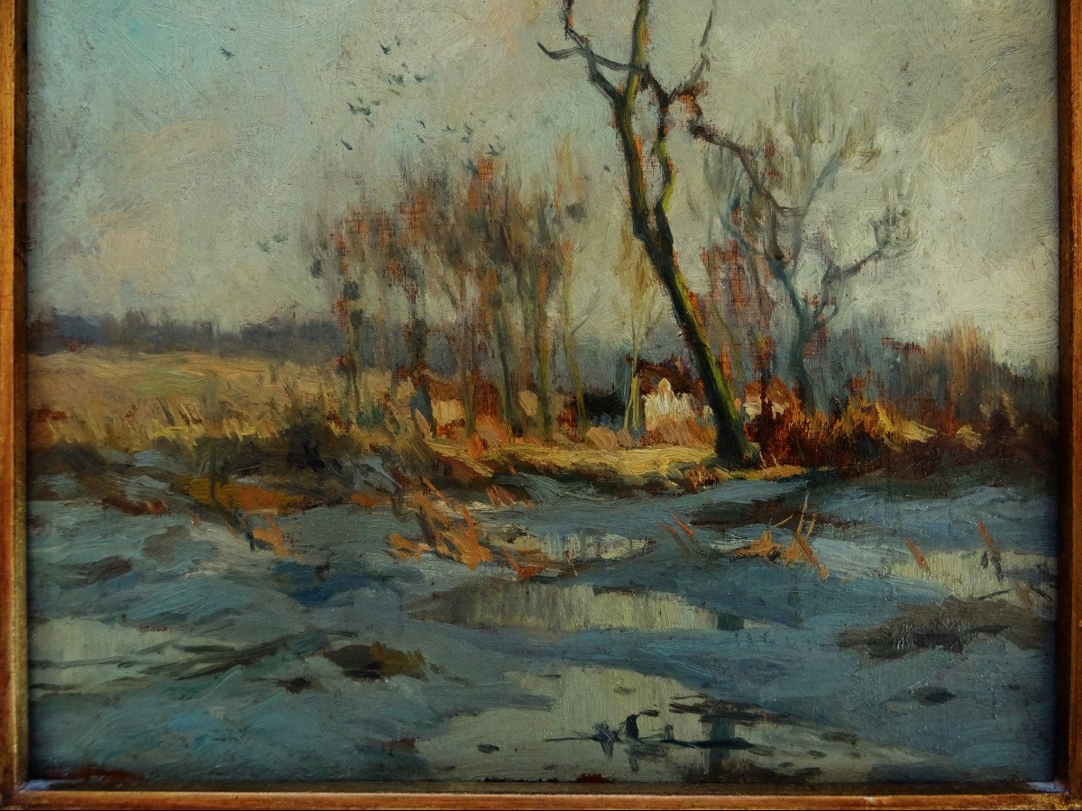 Alexandre Jacob (1876-1952) " Lumière d'hiver et neige dans les marais " Amiens, vallée de la Marne, Somme, Cortès, U.K, Symbolisme-photo-1