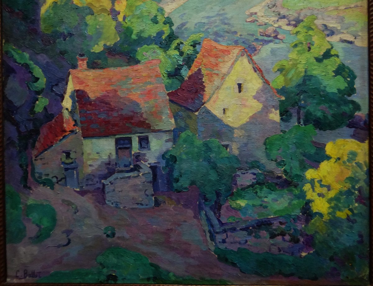 Clémentine Ballot ( 1879-1964) " Le Moulin Barrat Sur La Creuse C.1913 " Femme peintre de l'école de Crozant, élève de Detroy et Guillaumin-photo-4