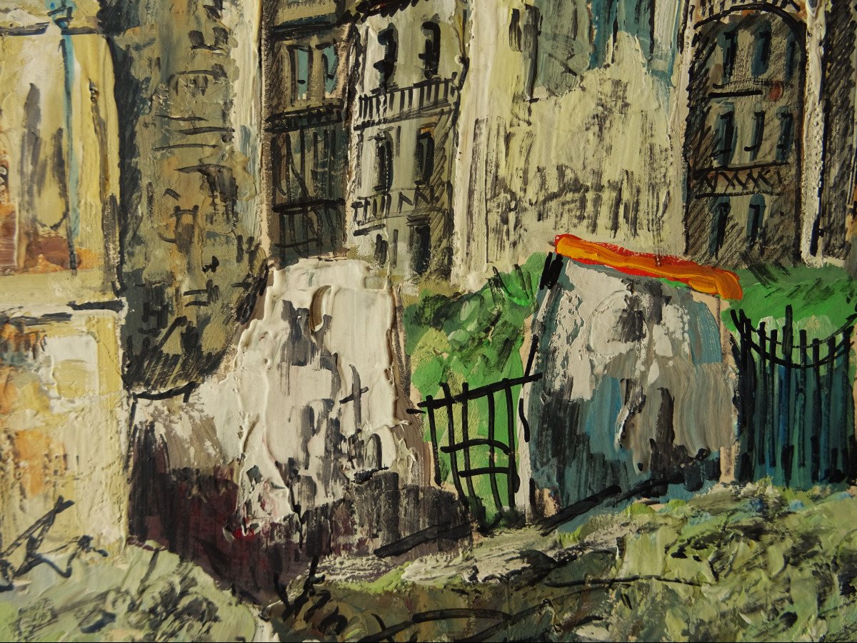 Lp Robert Lavoine (1916-1999) "rouen, Saint Eloi And The Ruins 1944" Expressionist Born In Ca-photo-2