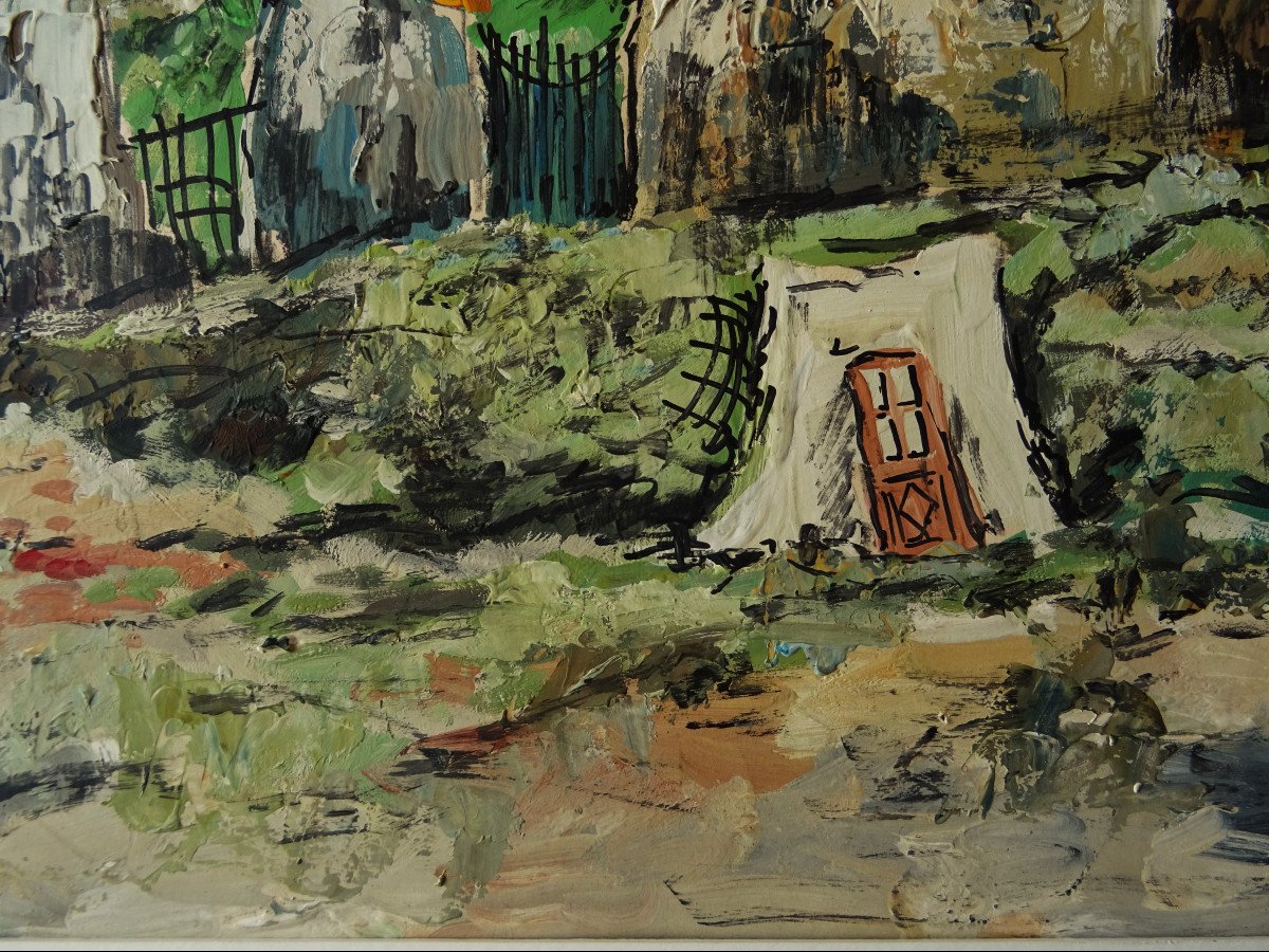 Lp Robert Lavoine (1916-1999) "rouen, Saint Eloi And The Ruins 1944" Expressionist Born In Ca-photo-4