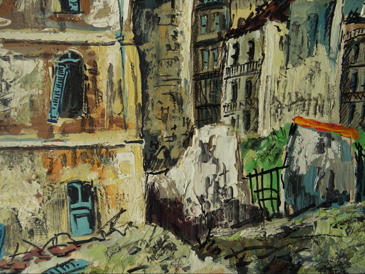 Lp Robert Lavoine (1916-1999) "rouen, Saint Eloi And The Ruins 1944" Expressionist Born In Ca-photo-6