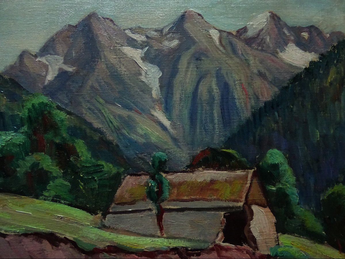Eugène Alluaud ( 1866-1947) "Paysage des Pyrénées, 1925/30 " Ecole de Crozant, Ariège, Limoges, Guillaumin, Creuse...-photo-4