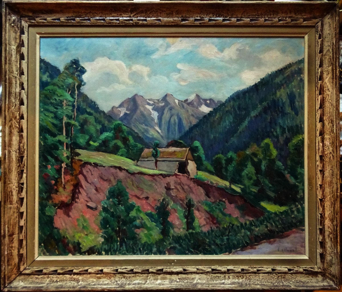 Eugène Alluaud ( 1866-1947) "Paysage des Pyrénées, 1925/30 " Ecole de Crozant, Ariège, Limoges, Guillaumin, Creuse...