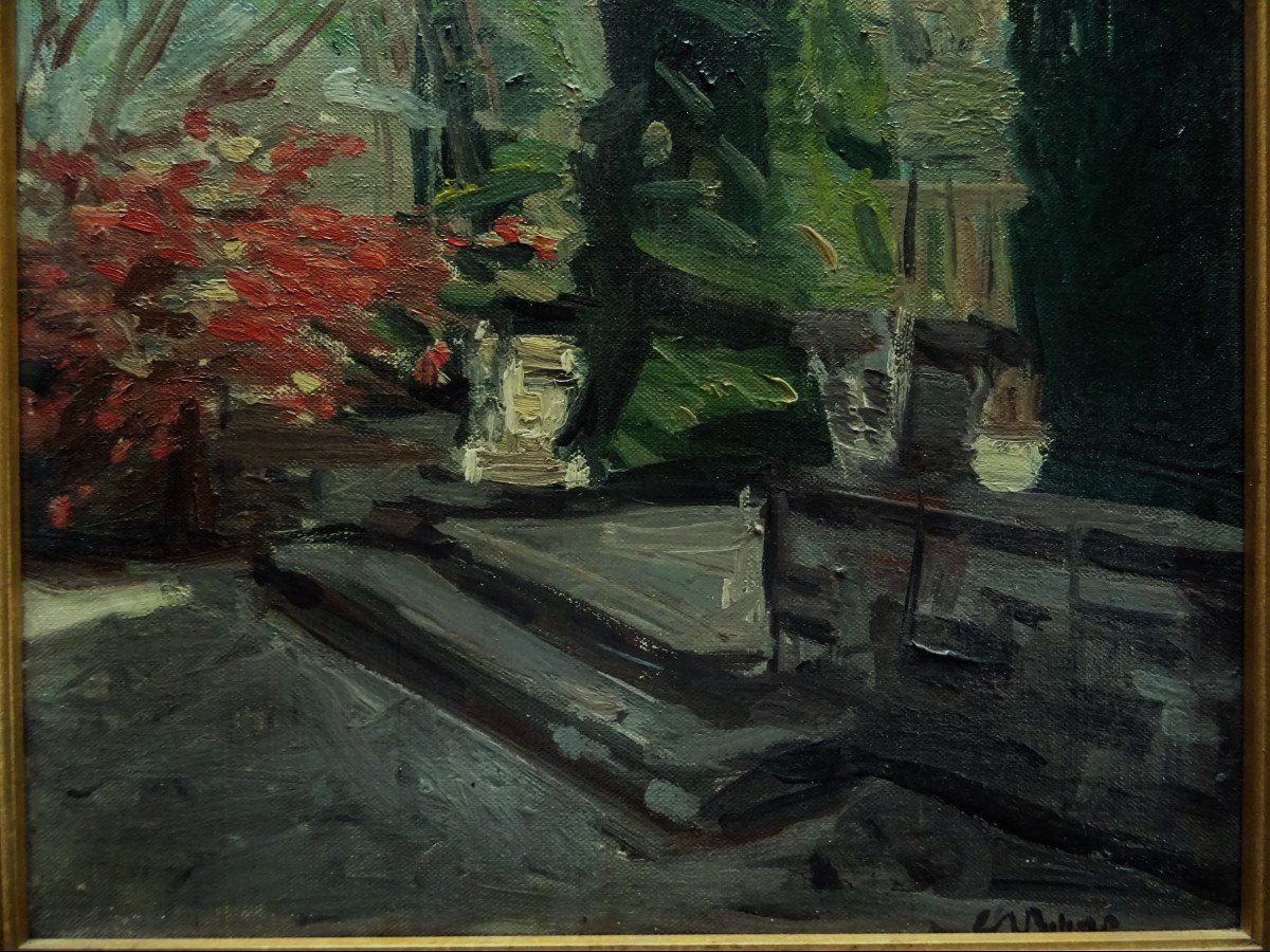 Colette Beleys ( 1911-1998) "Paysage provençal " Ecole de Montparnasse, Art Naïf, Jean Lasne, Lucien Simon, Rohner, Fontanarosa-photo-1