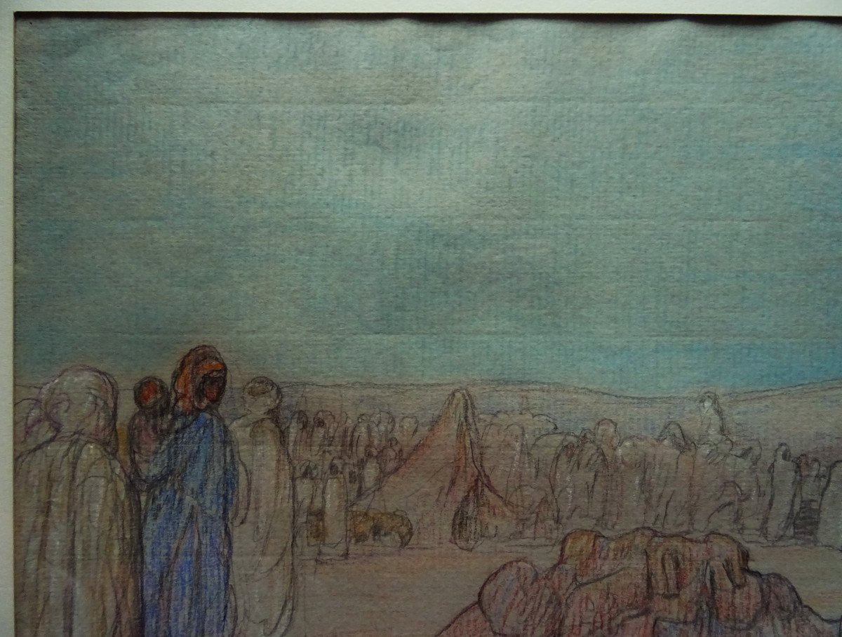 Léon Detroy (1859-1955) "Place du marché à Kairouan, Tunisie 1913/19 " Ecole de Crozant, Orientaliste, Guillaumin, Creuse...-photo-3