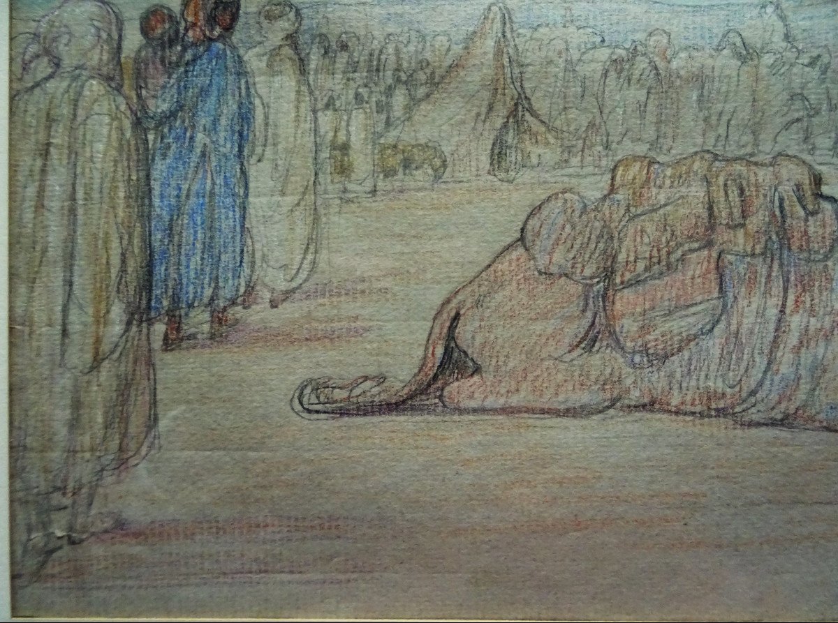  Léon Detroy (1859-1955) "Place du marché à Kairouan, Tunisie 1913/19 " Ecole de Crozant, Orientaliste, Guillaumin, Creuse...-photo-4