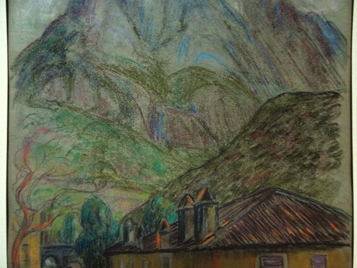 Léon Detroy (1859-1955) " Paysage De Montagnes, Alpes Maritimes " Ecole De Crozant, Agay, -photo-4