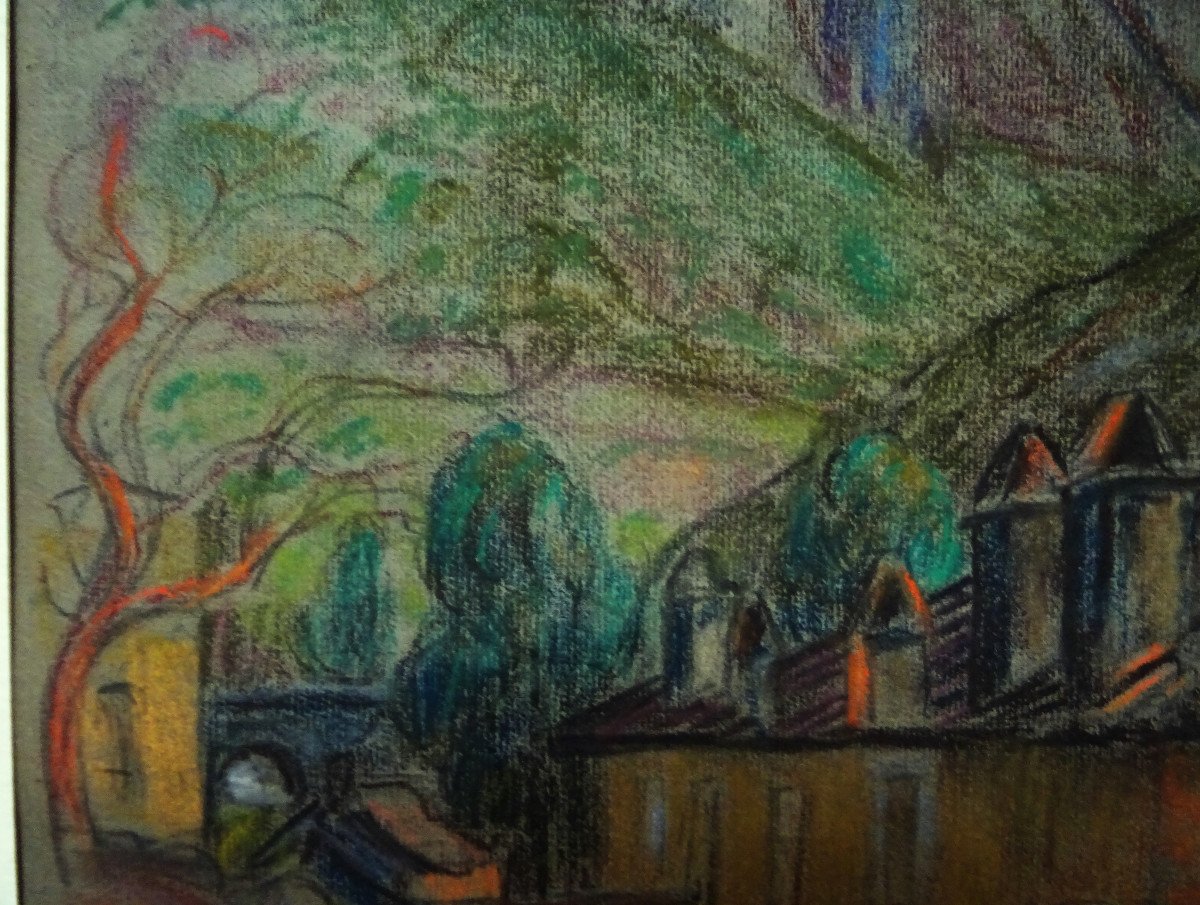 Léon Detroy (1859-1955) " Paysage de montagnes, Alpes Maritimes ou Italie " Ecole de Crozant, Agay, Guillaumin, Menton, Gargilesse-photo-3