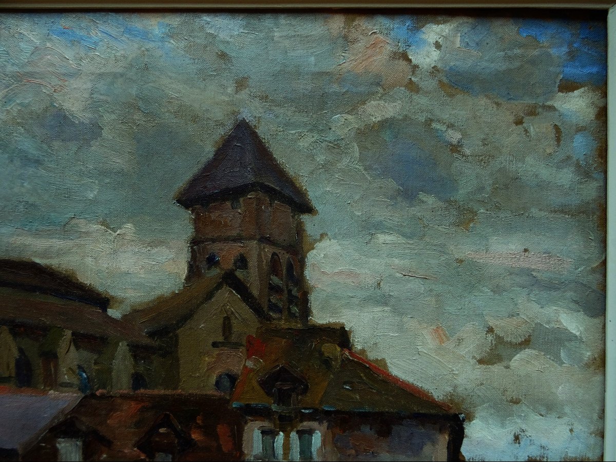 Albert Joseph (1868-1952) "view Of Eymoutiers, Haute-vienne V. 1920" School Of Crozant, Limousin, -photo-1