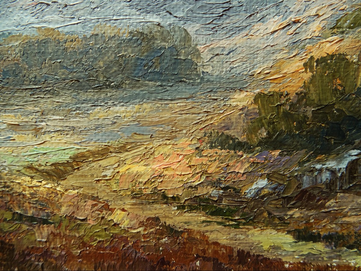 Gaston Thiery (1922-2013) "chemin Chartier In La Lande, Creuse" Ecole De Crozant, Student D-photo-4