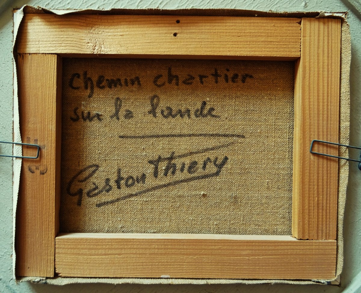 Gaston Thiery (1922-2013) "Chemin chartier dans la lande, Creuse " Ecole de Crozant, élève de Detroy, Fresselines, Aubusson...-photo-8