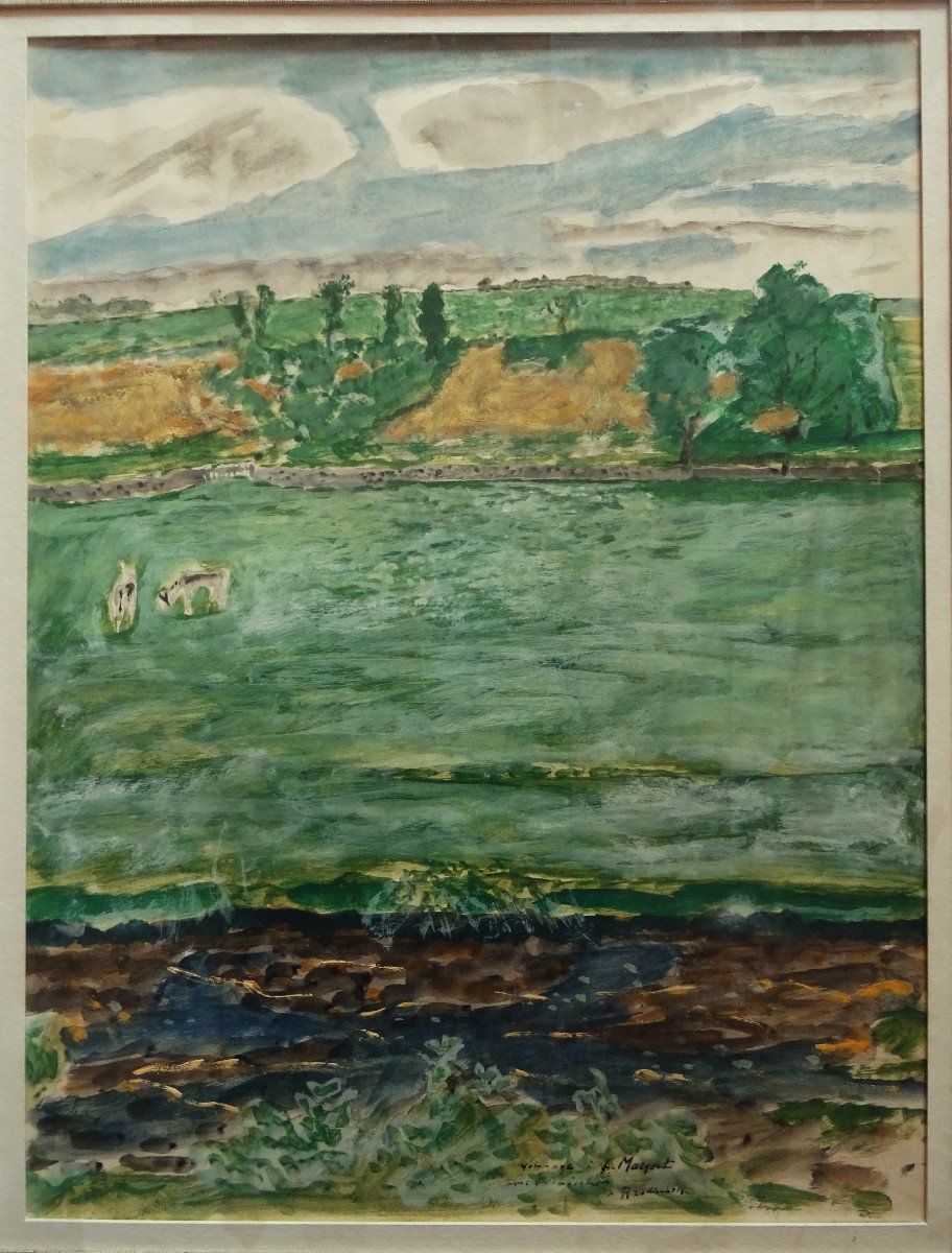 Maurice Brianchon (1899-1969) "landscape Dedicated To A.marquet" Poetic Reality Limouse Cavaillès-photo-2