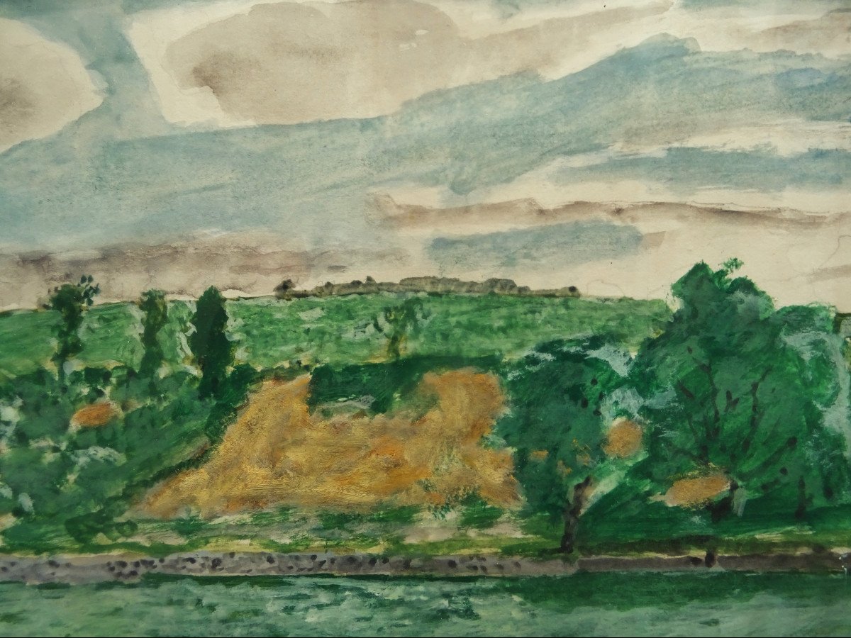 Maurice Brianchon (1899-1969) "landscape Dedicated To A.marquet" Poetic Reality Limouse Cavaillès-photo-3