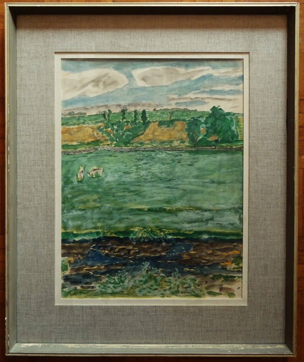 Maurice Brianchon (1899-1969) "landscape Dedicated To A.marquet" Poetic Reality Limouse Cavaillès
