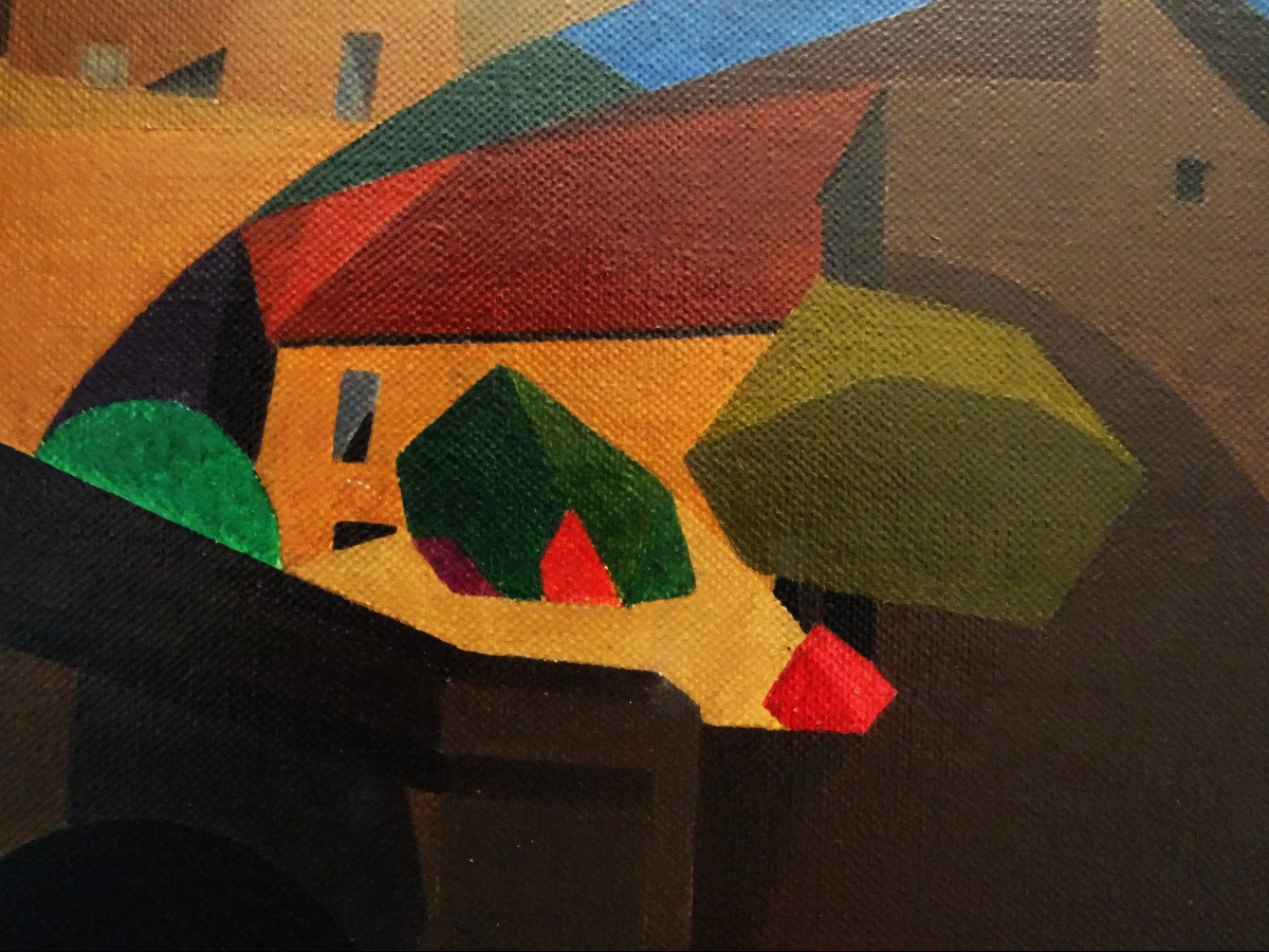 André Léveillé (1880-1962) “the Village Bridge” Pointillist And Cubist Painter, Friend Of Signac-photo-3