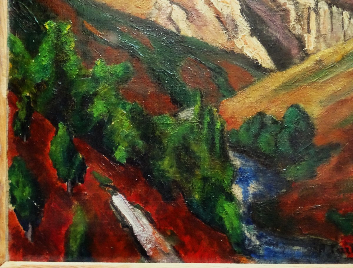 Henri Perrin Maxence (1872-1944) "Rochers de la Fileuse, Creuse" Ecole de Crozant, Sabbagh Nabi-photo-2