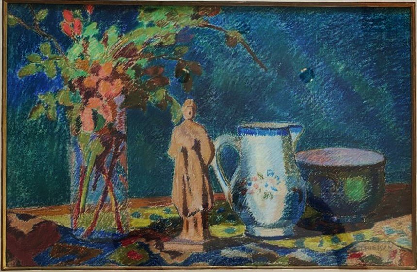 Gaston Thiesson 1882-1920 "Nature morte aux faïences 1903" Crozant Pont Aven Alluaud Guillaumin-photo-2