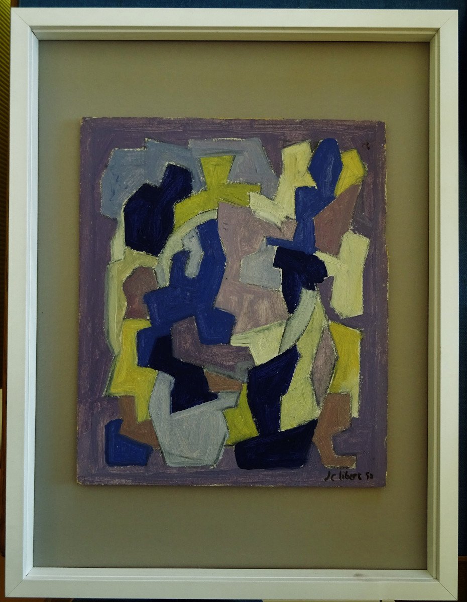 Jean-claude Libert (1917-1995) "cubist Composition 1949" Friend Of Gleizes, Moly Sabata, Pouyaud-photo-4