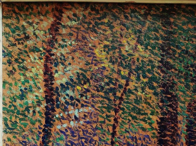 Ernest L. Bonnotte (1873-1954) Dotted Undergrowth. Pointillism Burgundy, Dubois-pillet Hayet-photo-3