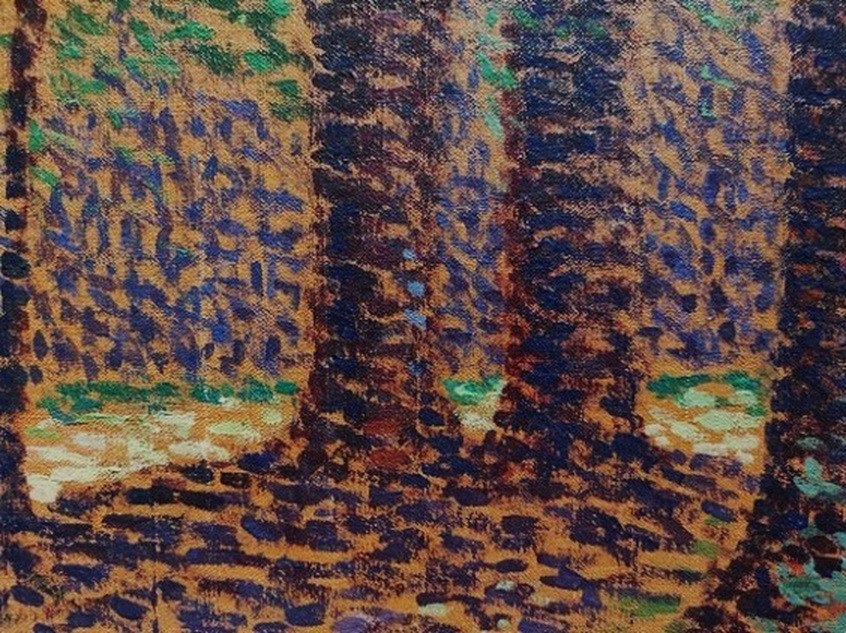 Ernest L. Bonnotte (1873-1954) Dotted Undergrowth. Pointillism Burgundy, Dubois-pillet Hayet-photo-5