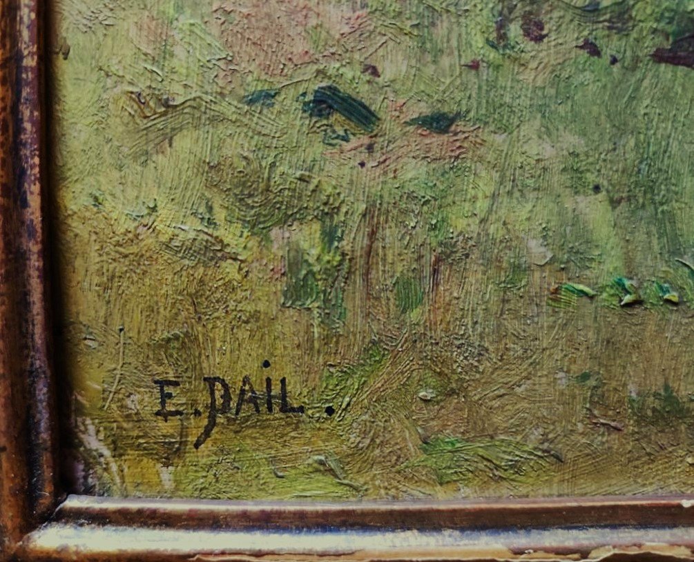 Edouard Pail (1851-1916) 2 huiles " Paysages de campagne, Creuse, Nivernais. Ecole de Crozant -photo-4
