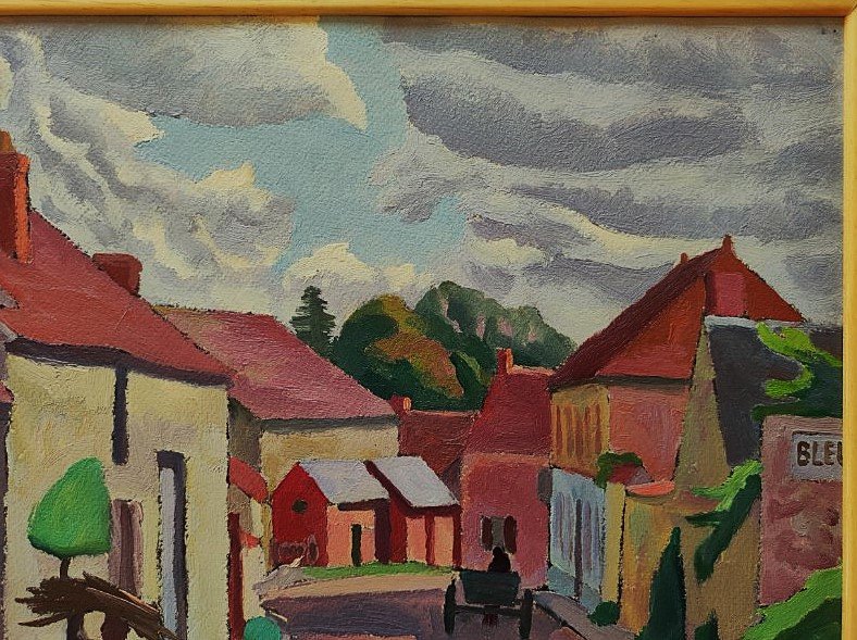 Fernand Dauchot Known As Daucho 1898-1982. Village Of Bleury 1943. School Of Pont-aven, Gauguin Moret-photo-3