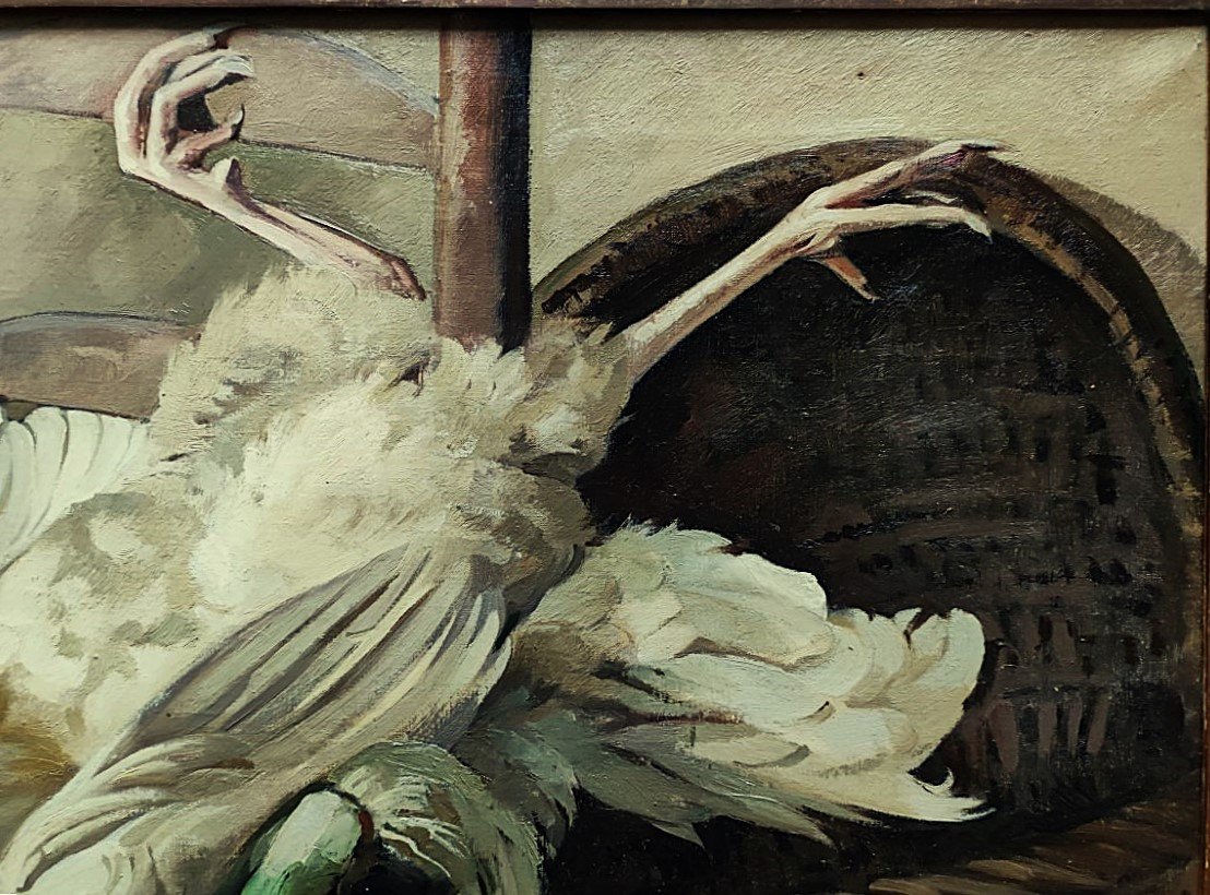 Edouard Debourg  (1880-1939) Le coq blanc 1936. Ecole de Crozant et Gargilesse, Osterlind Coucy-photo-1