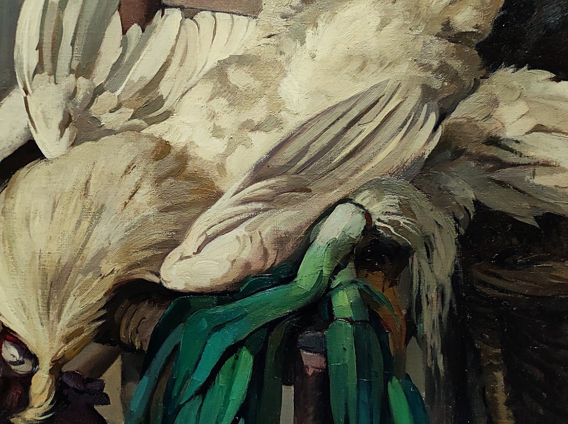 Edouard Debourg  (1880-1939) Le coq blanc 1936. Ecole de Crozant et Gargilesse, Osterlind Coucy-photo-2
