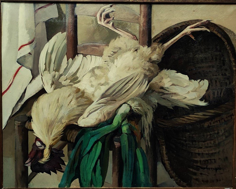 Edouard Debourg  (1880-1939) Le coq blanc 1936. Ecole de Crozant et Gargilesse, Osterlind Coucy