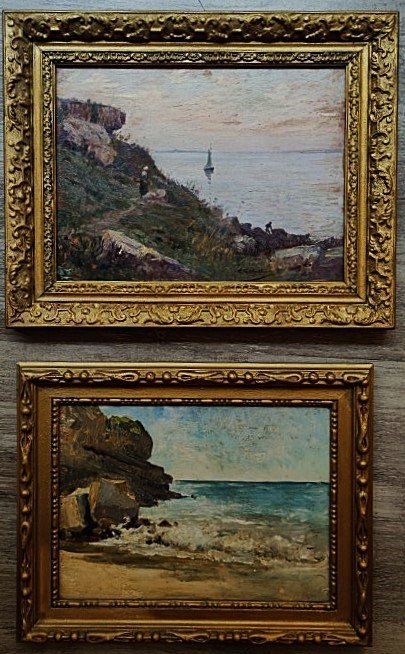 Ernest Chevalier (1862-1917) 2 Wild Coastlines, Oléron Island, Brittany Charente La Rochelle